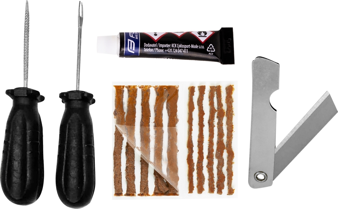 sada FORCE pro opravu bezdušových plášťů s nářadím