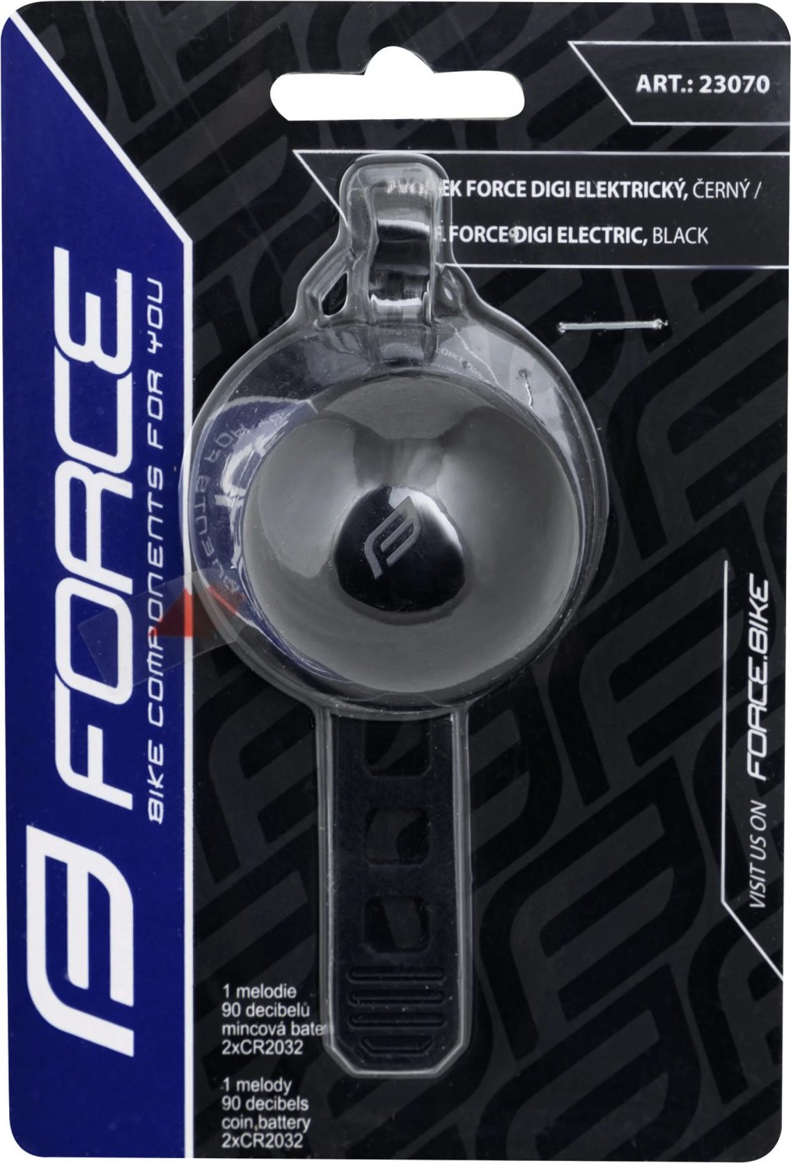zvonek FORCE DIGI elektrický, černý