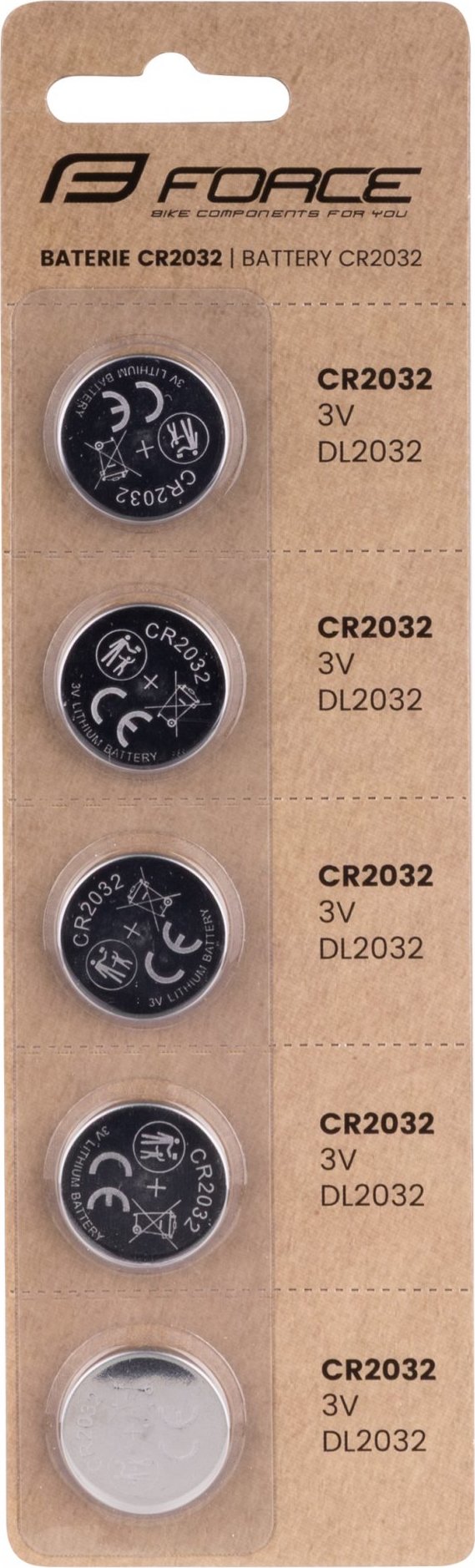 baterie FORCE mincové 3V CR2032 DL2032 Balení: 5 ks