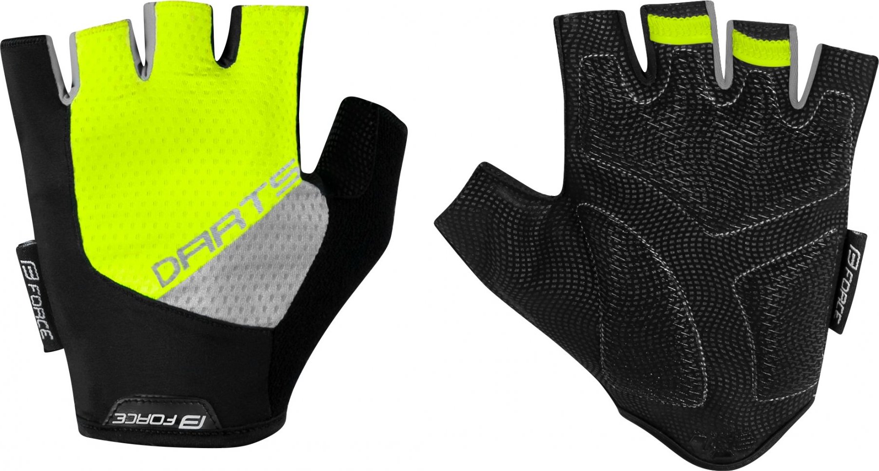 FORCE rukavice F DARTS gel bez zapínání,fluo-šedé Velikost: L