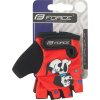 rukavice FORCE KID dětské, červené-pejsek (Velikost L)