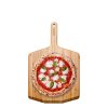 Ooni 12 Bamboo Peel Front with pizza