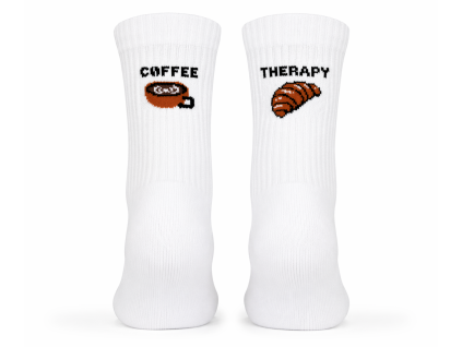Bavlněné ponožky - COFFEE THERAPY - capuccino&croissant
