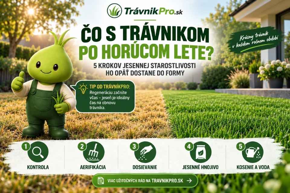 Čo s trávnikom po lete? 5 krokov jesennej starostlivosti