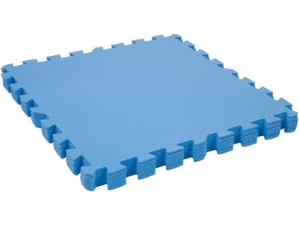 Podložka pod bazén pěnová – 50 × 50 cm, sada 27 ks, modrá, 2,5 × 2,5 m