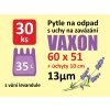Pytle na odpadky Vaxon 35 l – 30 ks, 13 µm, vázací, fialové, vůně levandule