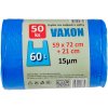 Pytle na odpadky Vaxon 60 l – 50 ks, 15 µm, s uchy, modré