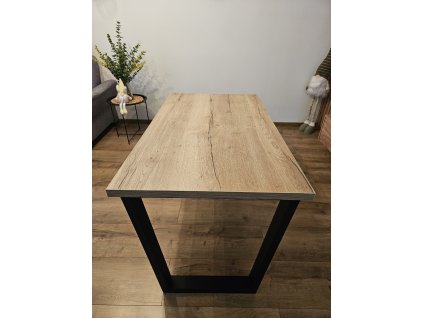 Jedálenský stôl Halifax prírodný 138x80 (Stôl Tyee s kovovými výstuhami + obojstranný dekor)