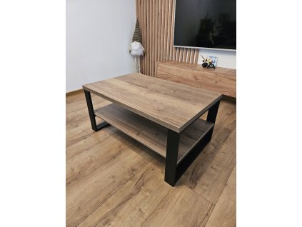 Konferenčný stolík dub Halifax Tabakový H1181 (obojstranný dekor)