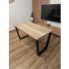 Jedálenský stôl Halifax prírodný 138x80 (Stôl Tyee s kovovými výstuhami + obojstranný dekor)