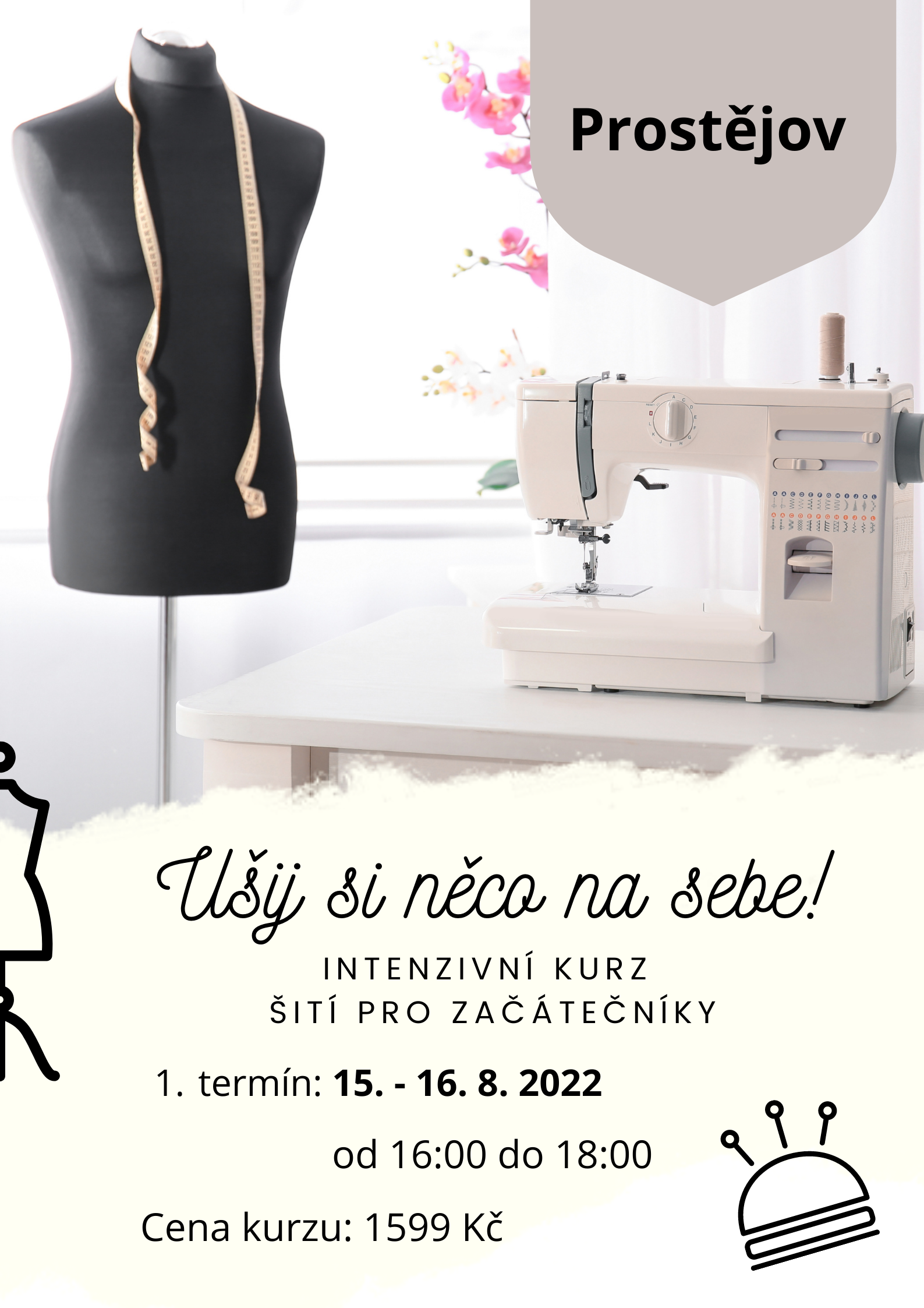 Kurz šití v Prostějově pro začátečníky "Ušij si něco na sebe"