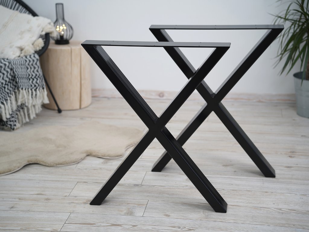 Robustná Železná Industrial Podnož Stolová Noha do X 2ks Čierna