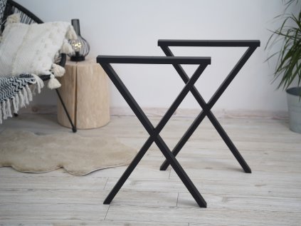 Ocelová Industrial Podnož Noha do X 2ks Černá