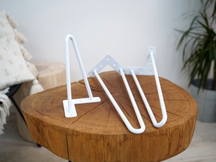 Industrial Hairpin Podnož Noha 2 ramenná Biela 1ks
