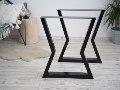 Robustná Železná Industrial Podnož Noha Hourglass 2ks Čierna 60x43 cm