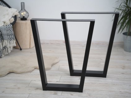 Robustní Lichoběžníková Industrial Podnož Stolová Noha 1ks Černá 60x72 cm