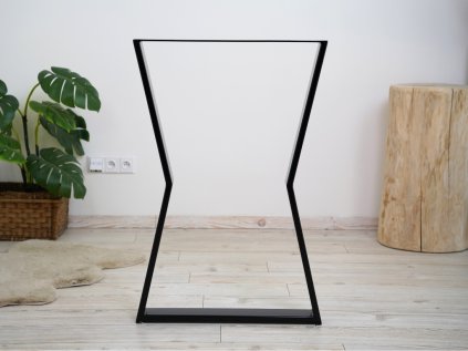 Železná Industrial Podnož Stolová Noha Úzka Hourglass 1Ks Čierna 60x91 cm