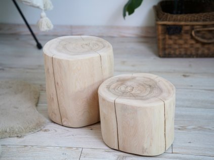 2ks Set Dřevěné Přírodní Špalky Jasan 20 + 30cm
