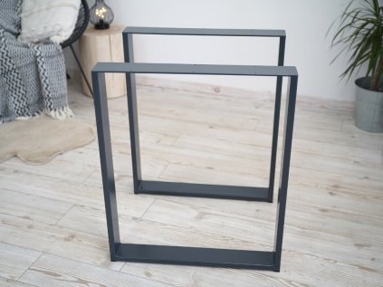 Úzká Železná Industrial Podnož Stolová Noha 2ks Antracit 70x72cm