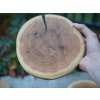 Dubové kulaté přírodní prkénko 15-20 cm