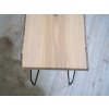 Jaseňový konferenčný stolík z prírodnej masívnej fošne 35-40x70-80 cm + Hairpin nohy Podľa výberu