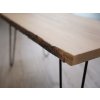 Jasanový konferenční stolek z přírodní masivní fošny 35-40x70-80 cm + Hairpin nohy Dle výběru