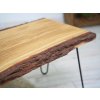 Dubový konferenční stolek z přírodní masivní fošny 40-45x70 cm + Hairpin nohy Dle výběru