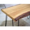 Dubový konferenční stolek z přírodní masivní fošny 40-45x70 cm + Hairpin nohy Dle výběru
