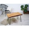 Dubový konferenční stolek z přírodní masivní fošny 40-45x70 cm + Hairpin nohy Dle výběru