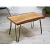 Dubový konferenční stolek z přírodní masivní fošny 40-45x70 cm + Hairpin nohy Dle výběru