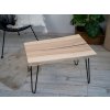 Jasanový Konferenční Stolek z Přírodní Masivní Fošny + Epoxid 70x40-50 cm