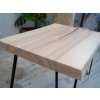 Jaseňový Konferenčný Stolík z Prírodnej Masívnej Fošne + Epoxid 70x40-50 cm