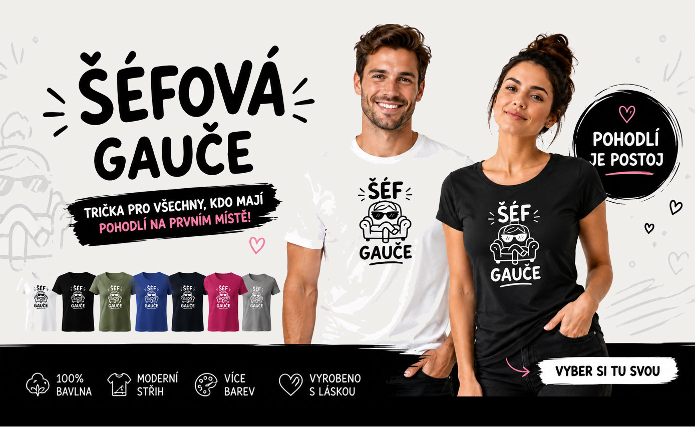 trička šéf a šéfová gauče