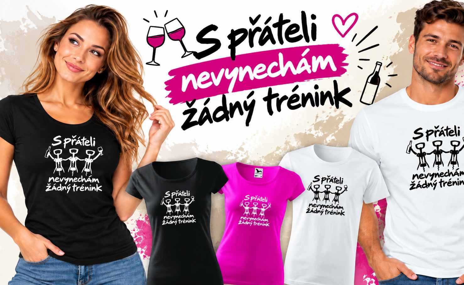 tričko S přáteli nevynechám žádný trénink