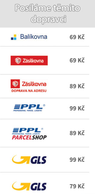 Posíláme přes tyto přepravní společnosti
