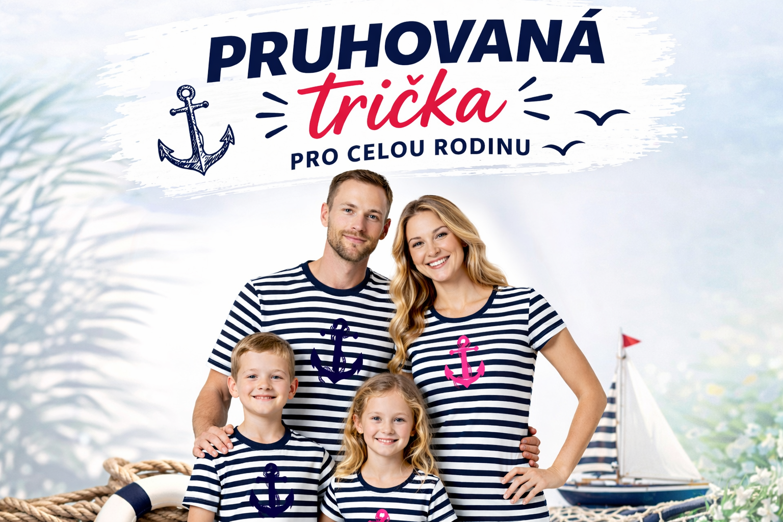 Pruhovaná trička s kotvou