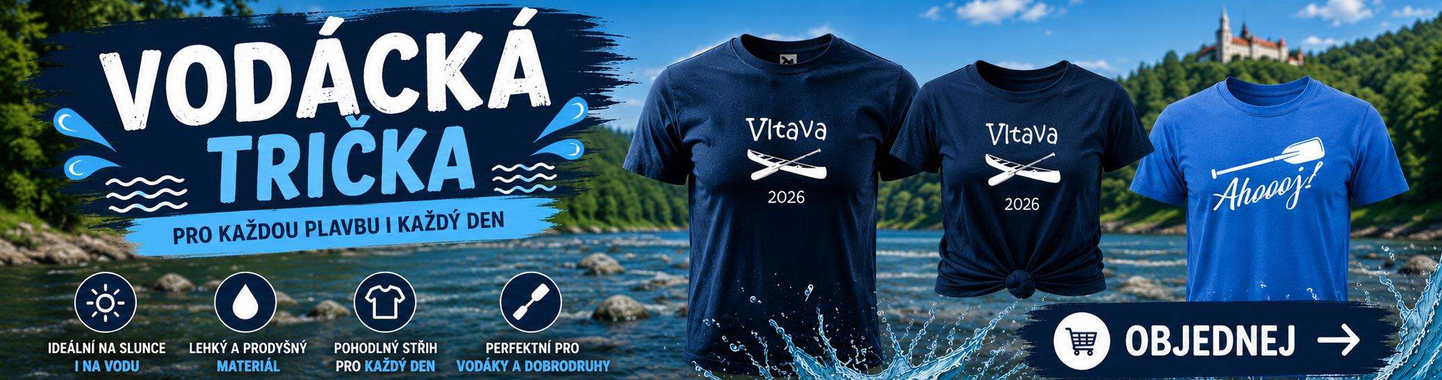 Vodácká trička a pruhovaná námořnická trička
