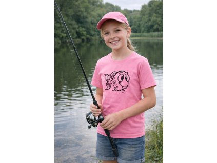 dětské tričko růžové s kaprem kapříkem