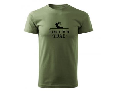 Pánské tričko - Lesu a lovu ZDAR (Barva textilu Khaki, Velikost oblečení XS)