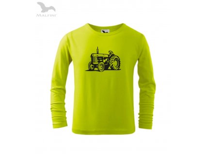 dětské traktor zetor tričko limetkové DLOUHY RUKAV