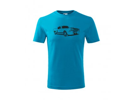 mustang auto dětské tričko modré