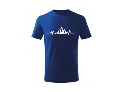dětské tričko EKG hory královská modrá