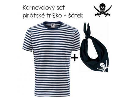 Pirátský set šátek a tričko pánské