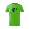 dětské rybářské triko štika zelené