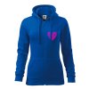 dámská mikina srdce z kaprů azurově modrá