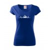 dámské tričko EKG hory královské modré