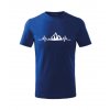 dětské tričko EKG hory královská modrá
