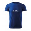 pánské tričko EKG hory královská modrá