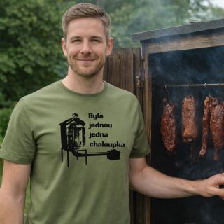 🔥 Pánské tričko „Byla jednou jedna chaloupka – udírna“ 🥩 Pro chlapy, kteří vědí, že pohádky se u nich udí. Pohodlné pánské...
