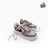 Nike Force 1 Low Lace Essential + Pink and Brown Leather and Suede IQ2747 600